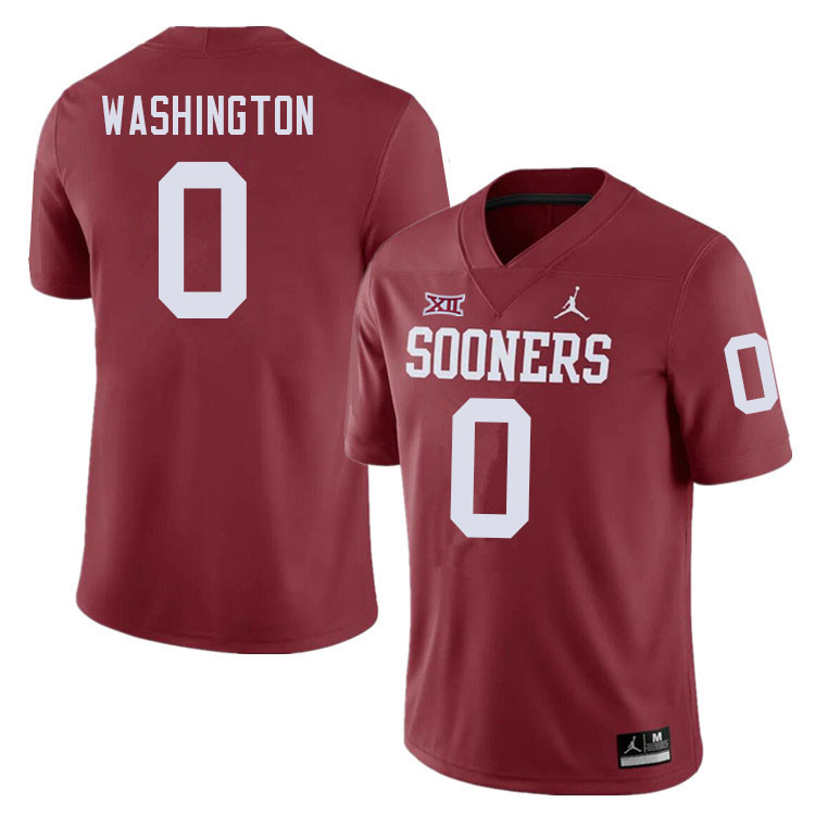 Oklahoma Sooners #0 Woodi Washington College Football Jerseys Sale-Crimson
